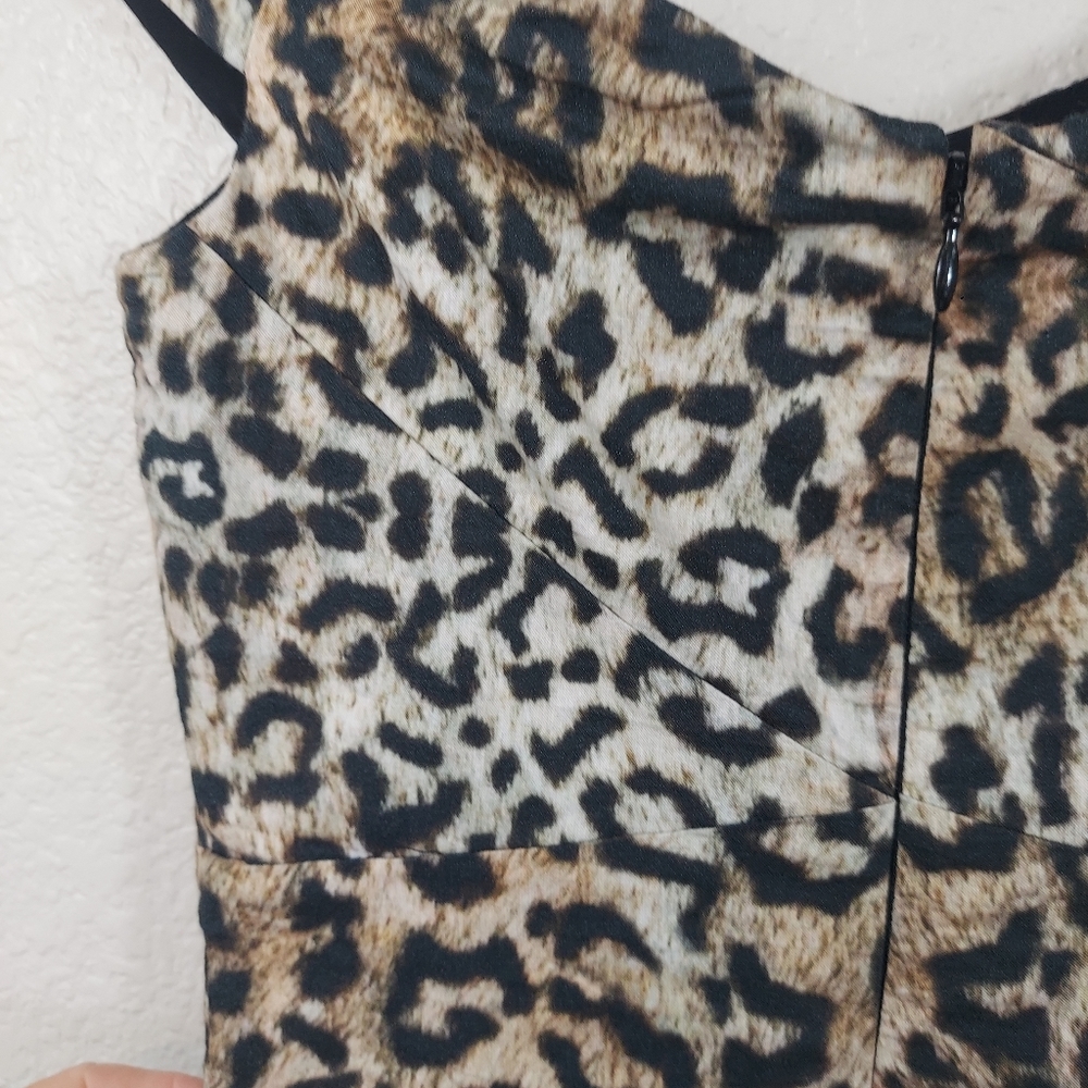 NWT Nicole Miller Collection Animal Print  Mini  Dress Sleeveless Sz 0 - Picture 11 of 16